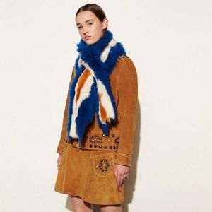 COACH Varsity Strip Shearling Muffler